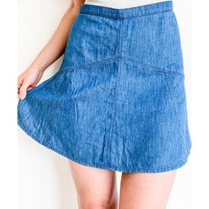 Madewell Blue Piazza Skater Skirt